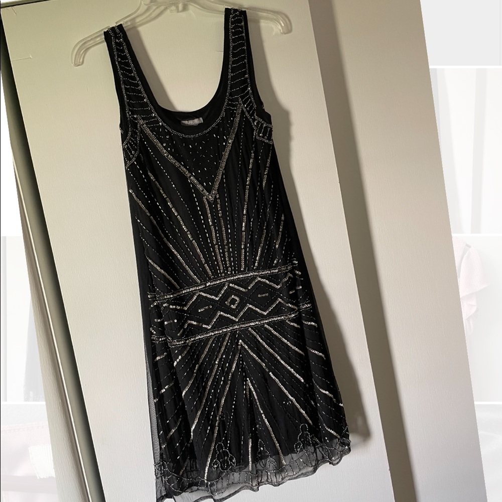 Black dress beaded